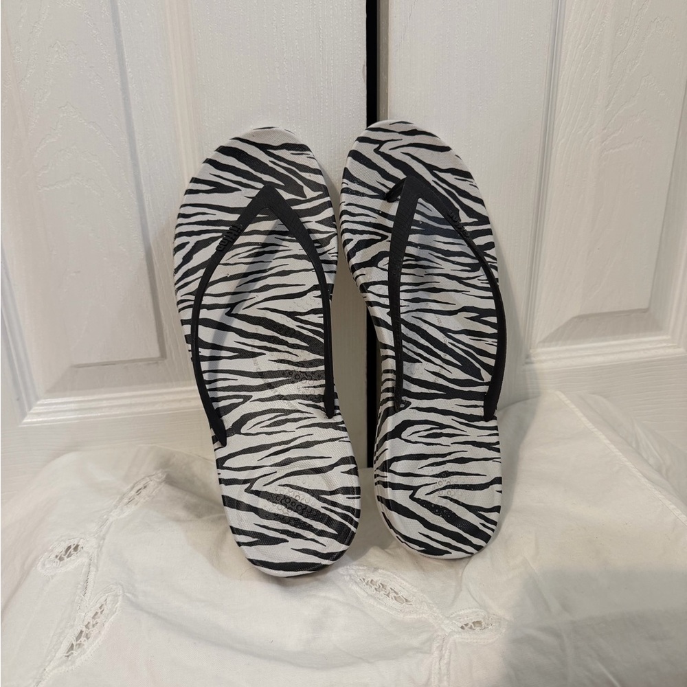 Fitflop Black and White Zebra Sandals